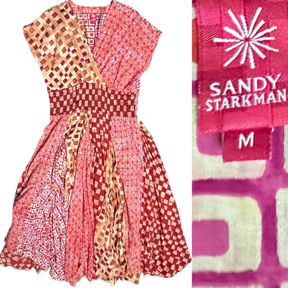 Sandy Starkman Eclectic Patchwork style dress Siz… - image 5